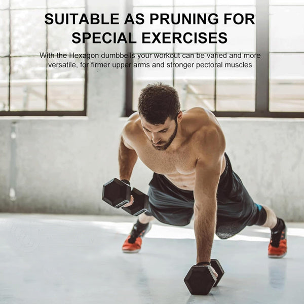 15LB 2 HDRS Rubber Coated Solid Cast Iron Dumbbells, Not Shipped On Weekends